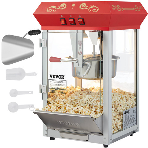 Popcorn Popper Machine 8 Oz Countertop Popcorn Maker 850W 48 Cups Red