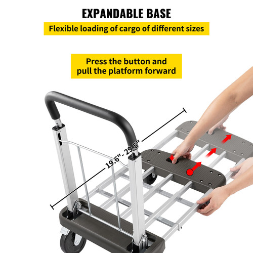 FoldingHand Cart 330 lb Capacity Dolly Truck w/ 4 Wheels Luggage Trolley