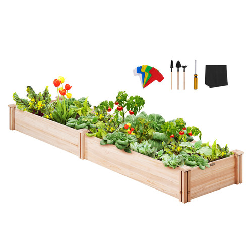 Wooden Raised Garden Bed Planter Box 94.5x23.6x9.8" Flower Vegetable Herb