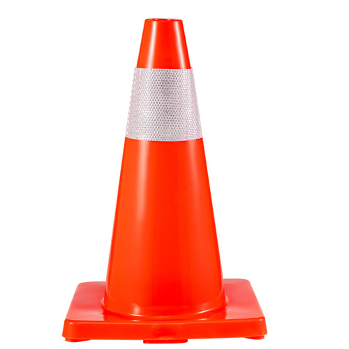 8Pack Traffic Cones, 18" Safety Cones, PVC Orange Traffic Safety Cone, with Reflective Collar Road Parking Training Cones