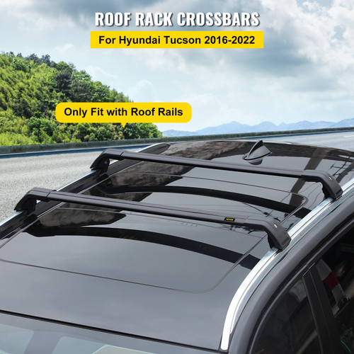 Cross Bar Roof Racks for Hyundai Tucson 2016 2017 2018 2019 2021 Black Color New Top Roof Rack Crossbar Black