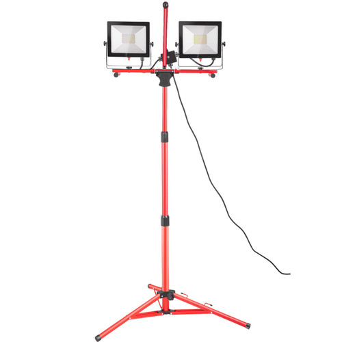 LED Work Light with Stand, 15000 Lumen Dual-head LED Work Light with 27.6"-68.1" Adjustable and Foldable Tripod Stand, IP65 Waterproofed LED Tripod Work Light, with 5000 Kelvin Color Temperature LED Work Light with Stand, 15000 Lumen Dual-head LED Work Light with 27.6"-68.1" Adjustable and Foldable Tripod Stand, IP65 Waterproofed LED Tripod Work Light, with 5000 Kelvin Color Temperature