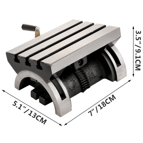 Tilting Milling Table 7x5inch Tilting Angle Milling Machine 0-90Â°Adjustable Swivel Angle Plate with 3 T-slots and an Adjustable Crank Handle Heavy Duty Tilting Milling Machine for Grinding