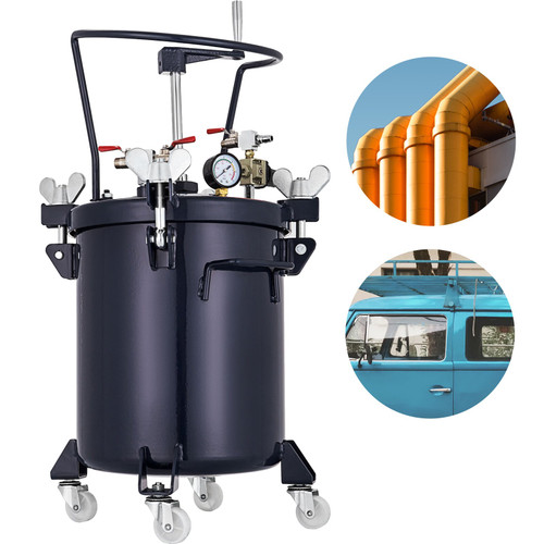 Pressure Paint Pot 8 Gallon (30 liters) Pressure Pot Tank Spray Paint Pressure Pot Tank with Manual Mixing Agitator Paint Tank (8Gal 30L Manual)