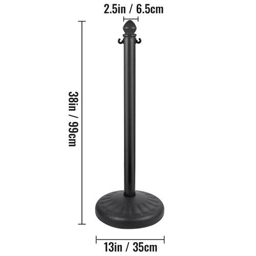 Plastic Stanchion, 4pcs Chain Stanchion, Outdoor Stanchion w/ 4 x 39.5in Long Chains, PE Plastic Crowd Control Barrier for Warning/Crowd Control at Restaurant, Supermarket, Exhibition, City Mall