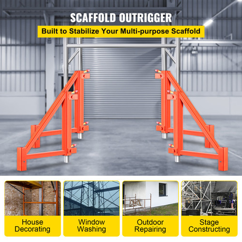VEVOR Scaffold Outrigger, 18" x 18" x 24" Scaffolding Outriggers, 4 Pieces Outriggers for Scaffolding w/Locking Pins for Home Improvement Projects Like Painting, Patching Drywall or Cleaning Windows VEVOR Scaffold Outrigger, 18" x 18" x 24" Scaffolding Outriggers, 4 Pieces Outriggers for Scaffolding w/Locking Pins for Home Improvement Projects Like Painting, Patching Drywall or Cleaning Windows