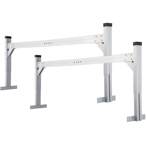 VEVOR Universal Roof Ladder Rack, Fit for 6.2'-8.3' Wide Vans, 2 Bars Adjustable Aluminum Trailer Ladder Rack with 330 LBS Capacity, for Cargo Vans Trucks or Pickups, Silver