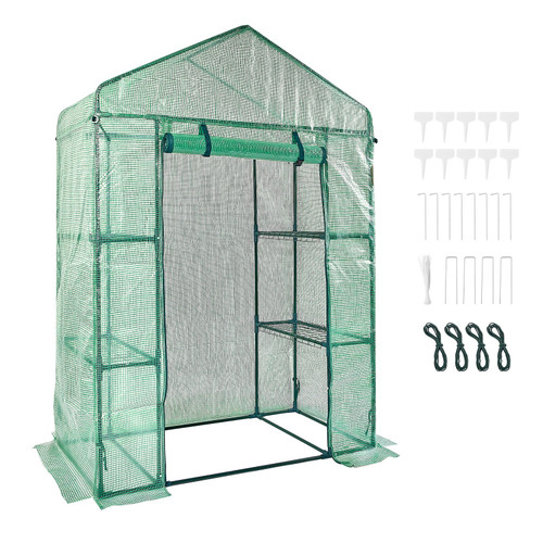  VEVOR Pop Up Greenhouse, 8 x 6 x 7.5 ft Pop-up Green House,  Set Up in Minutes, High Strength PE Cover with Doors & Windows and  Powder-Coated Steel Frame, Suitable