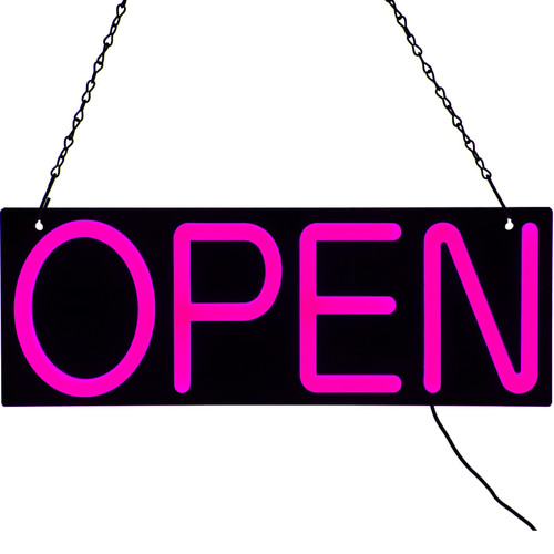 LED Open Sign, 20" x 7" Neon Open Sign for Business, Pink Advertisement Board Adjustable Brightness Neon Lights Signs with Remote Control, for Restaurant, Bar, Salon, Shop, Hotel, Window, Wall