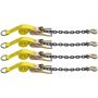Ratchet Tie Down Straps, 2'' x 9.8' Heavy Duty Ratchet Straps with 11.8" Chain Anchors, 4000 lbs Working Load, 4 Pack Tie Down Set for Moving Motorcycle, Cargo & Daily Use