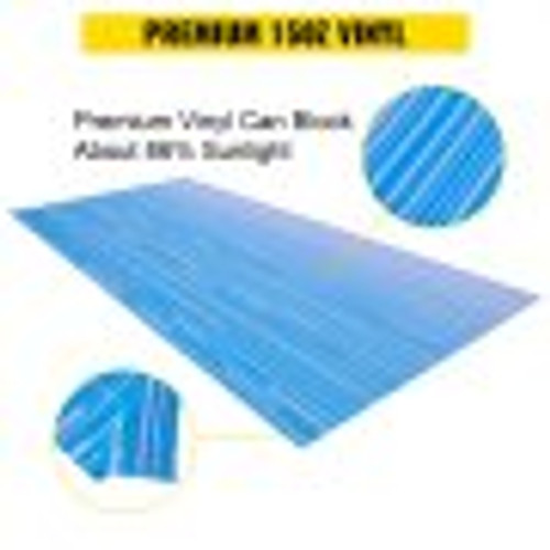 RV Awning 16' Camper Awning Fabric, Trailer Awning Canopy Patio Camping Car Awning, Durable 15oz Vinyl Roller Tube for RV, Van, SUV, Patio Awning Replacement Ocean Blue Fade
