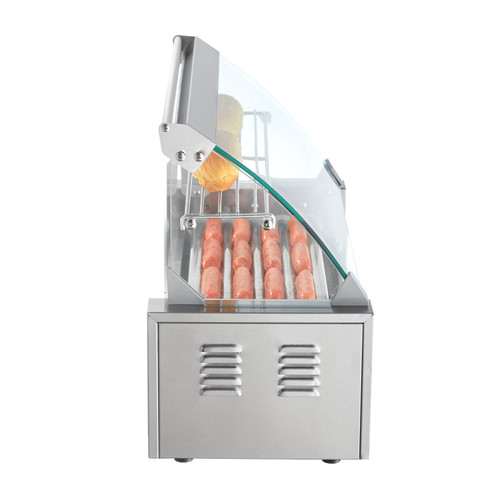 Hot Dog Roller 5 Rollers 12 Hot Dogs Capacity, 750W Stainless Sausage Grill Cooker Machine with Dual Temp Control Glass Hood Acrylic Cover Bun Warmer Shelf Removable Oil Drip Tray ETL Certified Hot Dog Roller 5 Rollers 12 Hot Dogs Capacity, 750W Stainless Sausage Grill Cooker Machine with Dual Temp Control Glass Hood Acrylic Cover Bun Warmer Shelf Removable Oil Drip Tray ETL Certified