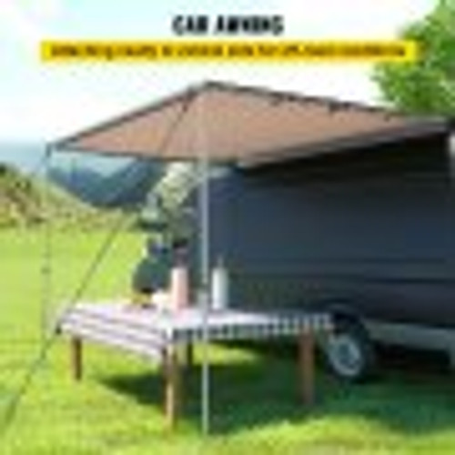 Car Side Awning, 8.2'x6.5', Pull-Out Retractable Vehicle Awning Waterproof UV50+, Telescoping Poles Trailer Sunshade Rooftop Tent w/Carry Bag for Jeep/SUV/Truck/Van Outdoor Camping Travel, Khaki