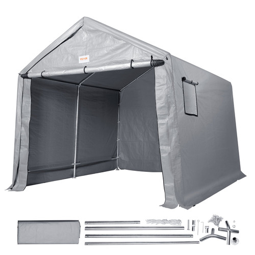 Portable Shed Outdoor Storage Shelter, 7 x 12 x 7.36 ft Heavy Duty All-Season Instant Storage Tent Tarp Sheds with Roll-up Zipper Door and Ventilated Windows For Motorcycle, Bike, Garden Tools