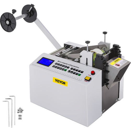 Automatic Heat-Shrink Tube Cutting Machine 250W YS100 Tube Cable Pipe Cutter Precise Efficient Tube Cable Pipe Cutter Cutting Machine for Sleeve, Rubber/Plastic Tube, Small Wire, Sheet, Film