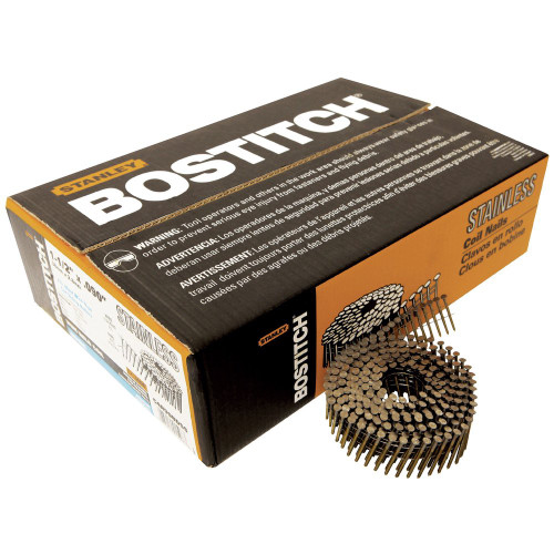 BOSTITCH 1-1/2 in. 15 Degree Stainless Steel Coil Siding Nails
