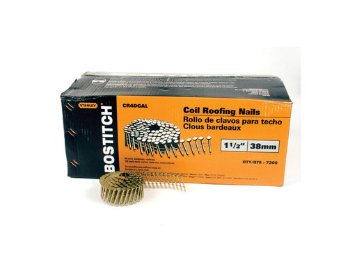 BOSTITCH 1-1/2-Inch Smooth Shank 15? Coil Roofing Nails