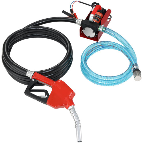 Diesel Fuel Transfer Pump Kit,10 GPM 12V DC Portable Electric Self-Priming Fuel Transfer Extractor Pump Kit with Automatic Shut-off Nozzle Hose for Diesel, Kerosene, Machine, Transformer Oil