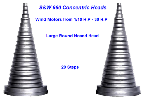 S&W Concentric Heads 20, Step width 3/4"(19.05mm)- 6 1/4"(158.75mm), Slot width 5/8"(15.875mm)wide, Rib height 3/8"(9.525mm) - 3/4"(19.05mm)