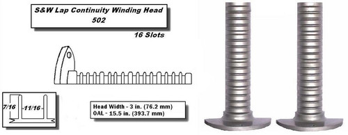 S&W Lap Continuity Heads Lap Continuity Head 16 Slots - 3 in. (76.2 mm) Head Width - OAL 15.5 in. (393.7 mm)