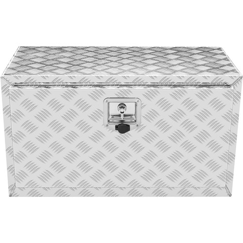 Underbody Truck Box, 30"Ã—14"Ã—16" Pickup Storage Box, Heavy Duty Aluminum Diamond Plate Tool Box with Lock and Keys, Waterproof Trailer Storage Box with T-Handle Latch for Truck, Van, Trailer