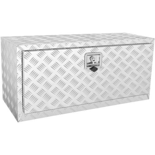 Underbody Truck Box, 36"Ã—14"Ã—16" Pickup Storage Box, Heavy Duty Aluminum Diamond Plate Tool Box with Lock and Keys, Waterproof Trailer Storage Box with T-Handle Latch for Truck, Van, Trailer