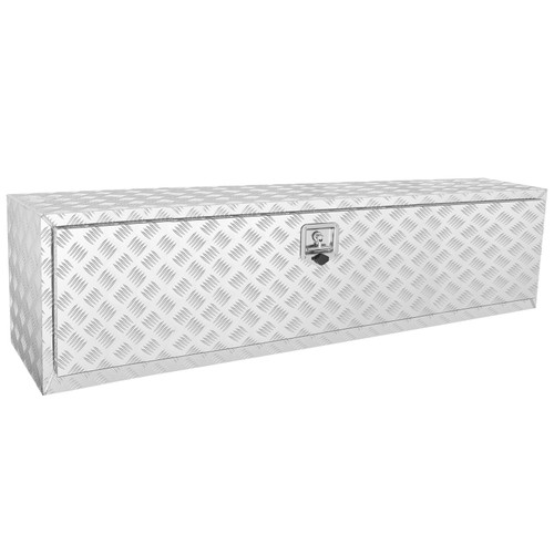 Underbody Truck Box, 60"17"18" Pickup Storage Box, Heavy Duty Aluminum Diamond Plate Tool Box with Lock and Keys, Waterproof Trailer Storage Box with T-Handle Latch for Truck, Van, Trailer