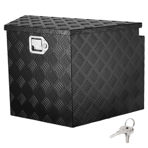 Trailer Tongue Box, Aluminum Alloy Diamond Plate Tongue Box Tool Chest, Heavy Duty Trailer Box Storage with Lock and Keys, Utility Trailer Tongue Box for Pickup Truck, RV, Trailer, 29"x16.2"x18"