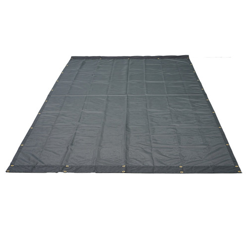 Dump Truck Mesh Tarp, 7 x 22 ft, PVC Coated Black Heavy Duty Cover with 5.5" 18oz Double Pocket, Brass Grommets, Reinforced Double Needle Stitch Webbing Fits Manual or Electric Dump Truck System