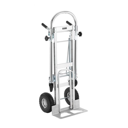 Aluminum Folding Hand Truck, 4 in 1 Design 1000 lbs Capacity, Heavy Duty Industrial Collapsible cart, Dolly Cart with Rubber Wheels for Transport and Moving in Warehouse, Supermarket, Garden