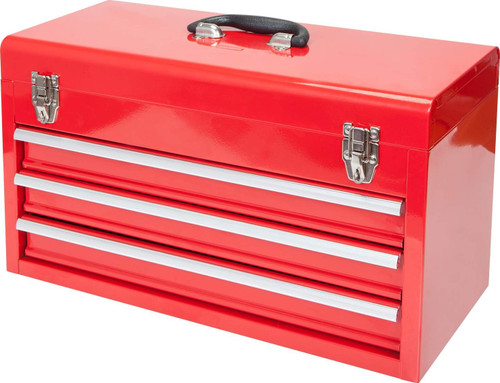 20" Portable 3 Drawer Steel Tool Box with Metal Latch