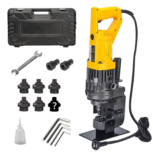 Electric Hydraulic Punch 1300W Metal Hole Puncher, 110V Steel Punching Machine, with 5 Dies Î¦0.25"/0.35"/0.51"/0.67"/0.8"