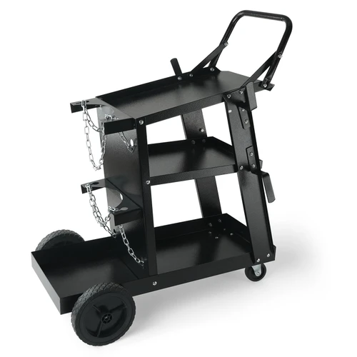 Welding Cart, 3-Tier Welder Cart Heavy Duty with 400 Lbs Weight Capacity, 360Â° Swivel Wheels, Tank Storage Safety Chains, Rolling MIG Welder Cart for TIG, ARC, MMA, Plasma Cutter Welding Machine