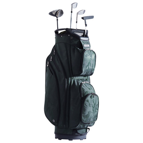 Golf Cart Bag with 14 Way Organizer Divider Top, 36â€ 11 Pockets Premium Nylon Cart Bag, Durable Golf Bags with Handles & Dust Cover & Detachable Straps for Men & Women, Army Green
