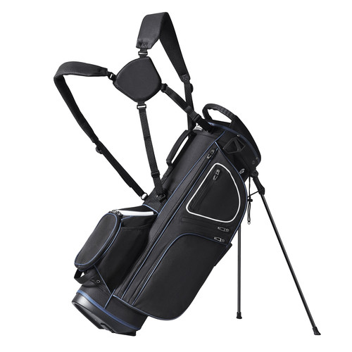 Golf Cart Bag with 14 Way Organizer Divider Top, 35a 11 Pockets Premium Cart Bag with Stand, Durable Golf Bags with Handles & Dust Cover & Detachable Dual Strap for Men & Women, Black White