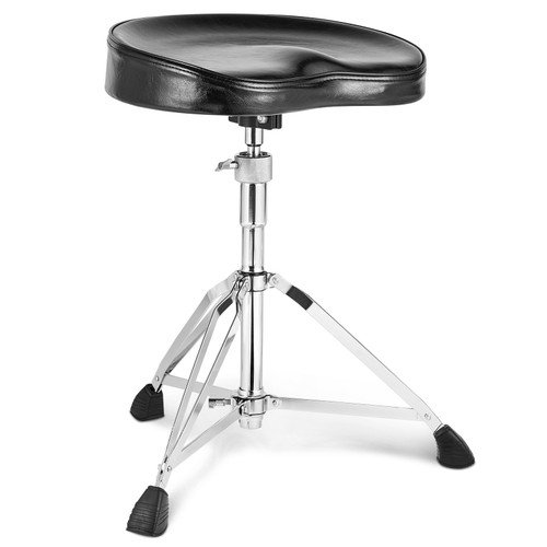 Drum Throne, 21.3-26.4 in / 540-670 mm Height Adjustable, Padded Drum Stool Seat with Anti-Slip Feet 5A Drumsticks 500 lbs / 227 kg Maximum Weight Capacity, 360Â° Swivel Drum Chair for Drummers