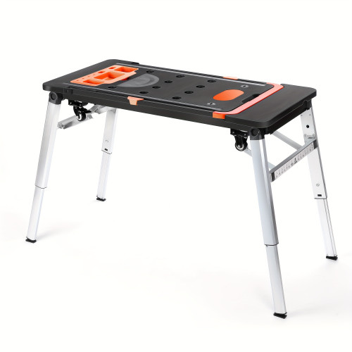 Elevate Your Work Efficiency With The Multi-Functional 7-in-1 Aluminum Folding Work Platform In Black