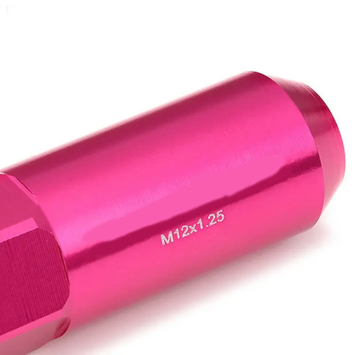 JDM Open-End Hexagon 20 Lug Nuts Set Adapter Key M12X1.25 25mm OD/60mm Tall pink color