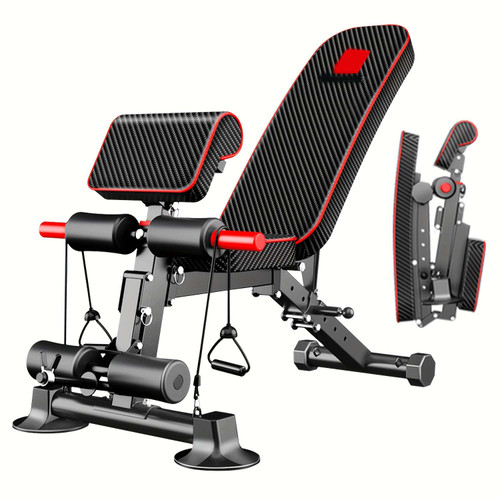 1pc Adjustable Weight Bench, Practical Weight Bench For Full Body Exercise, Foldable Exercise Multifunctional Bench, Suitable For Portable Fitness Strength Training Equipment In Home Gyms