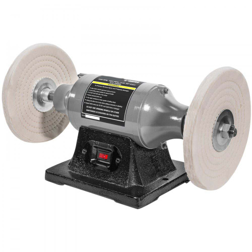 Bench Buffer Polisher, 8 inch Buffing Machine 370W Motor with 3450 RPM, Heavy Duty Benchtop Lathe Polishing Machine for Jewelry, Wood, Silver, Amber, Metal, Jade