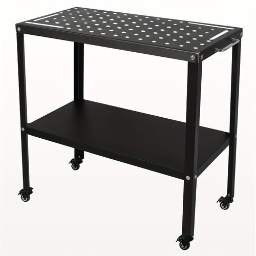 Welding Table Welding Cart 36"Ã—18", 1200lbs Load Capacity Industrial Workbench With 5/8" Holes Fixture Table With Wheels black