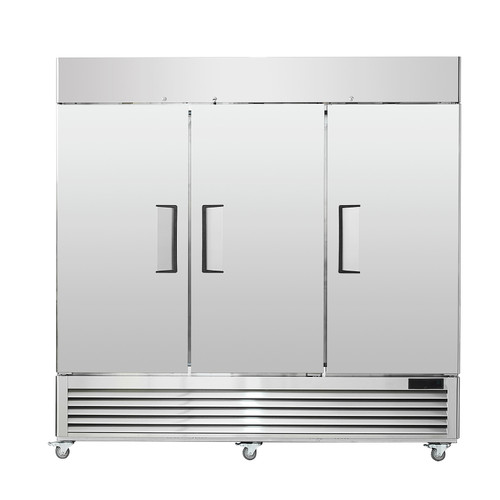 Commercial Freezer 60.42 Cu.ft, Reach In 82.5" W Upright Freezer 3 Doors, Auto-Defrost Stainless Steel Reach-in Freezer with 12 Adjustable Shelves, -13 to 5a Temp Control, LED Lighting, 4 Wheels