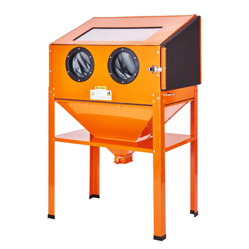 60 Gallon Sandblasting Cabinet with Stand, 40-120 PSI, Heavy-Duty Steel, Blasting Gun & 4 Ceramic Nozzles