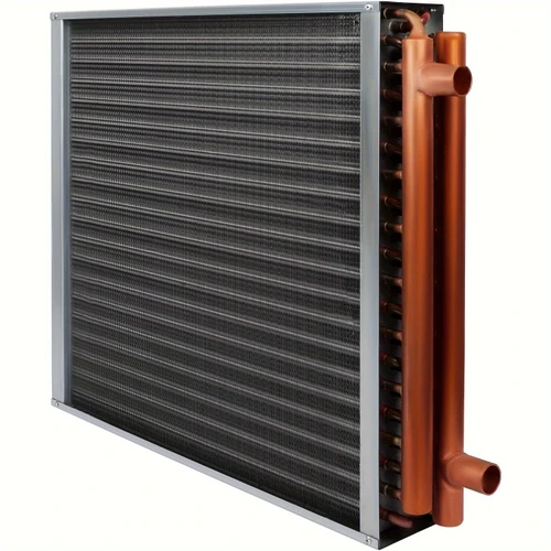 20x20" Water-to-Air Heat Exchanger with Copper Tubes - Hydronic Heating, Wood Furnace Compatible, High-Temp Resistant, Easy Install, No Electricity Required, Durable Steel Design for Heat Recovery Systems