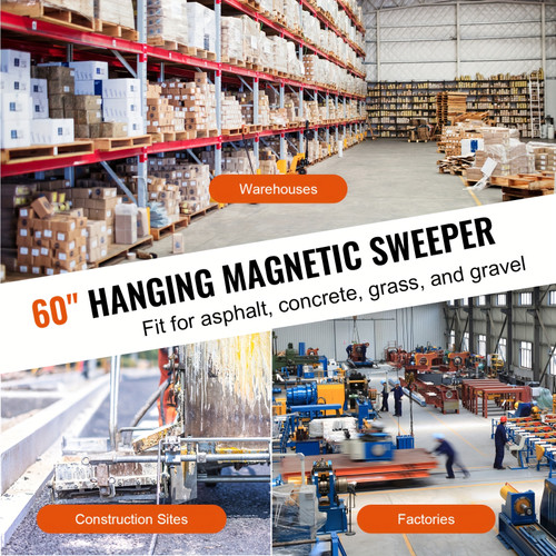 Hanging Magnetic Sweeper Pickup Tool, For Nails Bolts Metals Iron Chips 84 Inch