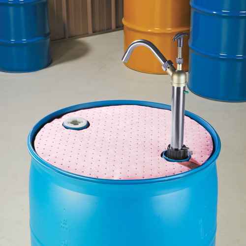 HazMat Chemical Barrel Top Absorbent Mat, 25PK