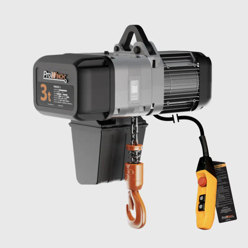 Prowinch 3 ton Electric Chain Hoist 1 Speed 208~240V / 440~480V 3Ã¸ 60HZ 30ft G100 Nickel Duty H4/M5 1200-PWRXF3-H4-1S-2.4
