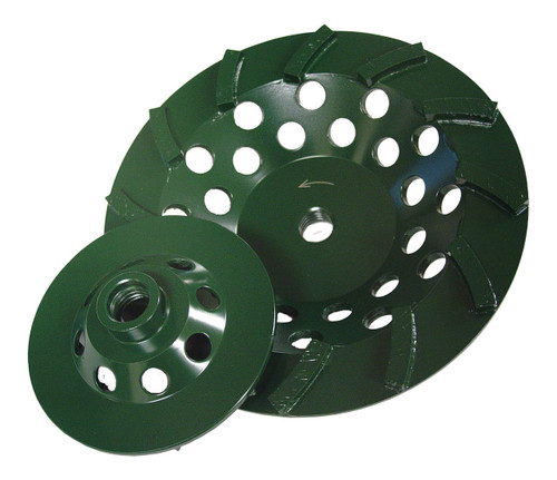 Utility Green Spiral Turbo Cup Grinders - 24 Segments - 7" x 7/8"