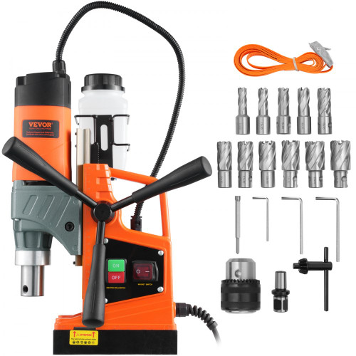 Magnetic Drill, 1450W 1.57" Boring Diameter, 12500N 850 RPM Portable Electric Mag Drill Press
