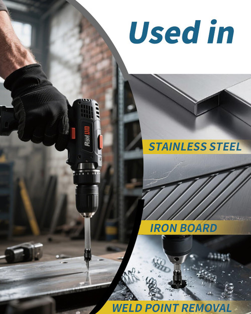 Spot Weld Cutter Sets Double Sided, 13 Pcs 3/8" and 5/16" HSS Spot Weld Cutter Remover Drill Bits with Hex Shank, Titanium Coated Cobalt Spot Weld Drill Bit Set Kit 6.5MM 8MM 10MM